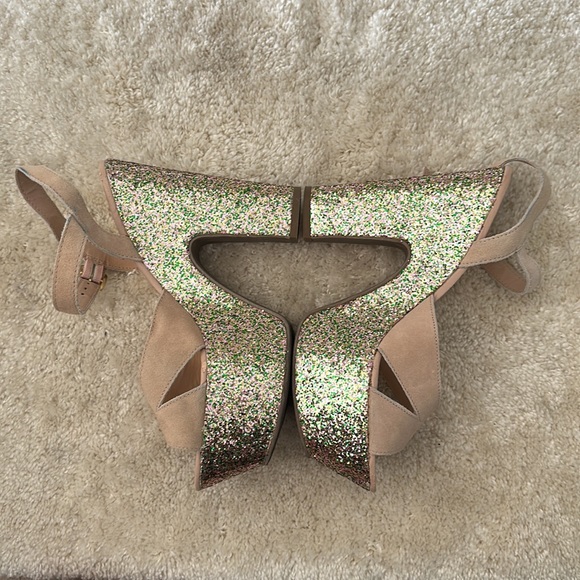 Kimchi Blue Glitter Wedges - Picture 1 of 5